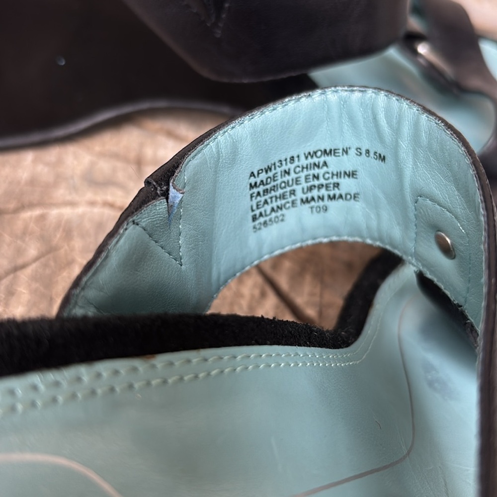 Rockport Black Leather & Suede Wedge Slip on Sandals - Picture 4 of 11